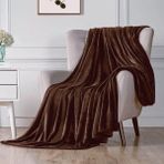 Aesco Bahçe Hortumu Aksesuar Kiti, 280GSM Süper Yumuşak Yatak Battaniyesi, Peluş Rahat Hafif Flanel Battaniye, Yatak, Koltuk, Seyahat, Kamp Için (Koyu Kahverengi, 150X200CM) - 2328M - 1 x 32 x 27 cm