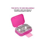 Aesco Bento 1030ML Lunchbox Temalı Lisanslı Tek Katlı 2 Bölmeli Paslanmaz Çelik Sefer Tası Yemek Kutu - Kestane Akaju - Option-1