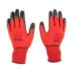 Aesco Beybi Pn5 Zebra Polyester Örme Nitril Eldiven Çift - No:9 - Kırmızı Siyah - Option-1