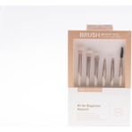 Aesco Brush Luxe Collection 6 Parça Profesyonel Makyaj Fırça Seti, Ultra Yumuşak Doğal Kıllı, Allık, Far, Kapatıcı, Eyeliner ve Kaş Şekillendirici (Krem) - Option-1