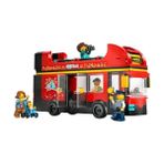 Aesco City Kırmızı Iki Katlı Gezi Otobüsü 60407 – 7 Yaş ve Üzeri Kız ve Erkek Çocuklar Için Yılbaşı Hediyesi Fikri, 4 Minifigür ve 1 Bebek Figürü Içeren Yaratıcı Oyuncak Yapım Seti (384 Parça) - Option-1