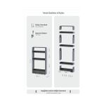 Aesco Çok Amaçlı Yapışkanlı Duvar Rafı Organizer 3 Katlı Banyo & Mutfak Rafı 2 Çekmeceli Havluluk (Beyaz) - Option-1 - Adaçayı Yeşili