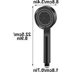 Aesco Dark Duş Başlığı Seti - 175 cm Siyah Spiral Banyo Duş Hortumu + 5 Fonksiyonlu Yüksek Basınçlı Su Tsarruflu Siyah El Duşu