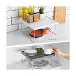 Aesco Dolap Içi Düzenleyici Katlanır Dekoratif Büyük Raf, Tabak, Bardak Rafı, Mutfak Düzenleme Rafı (Beyaz) (30CM*30CM*15CM) - 0 Siyah - Option-1
