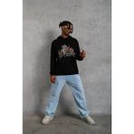 Aesco Erkek Dankes Baskılı Kapüşonlu Sweat - Siyah - XL