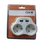 Aesco Ikili Topraklı Priz - USB Çıkışlı, 2A, Beyaz