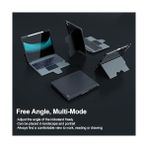 Aesco iPad Air 13 Inç (M2, 2024), iPad Pro 12.9 Klavyeli Kılıf (6./5./4./3. Nesil) Klavye Kılıfı, Sihirli Izleme Pedi, Slayt Kamera Kapağı, 7 Arka Işık Renkli Çıkarılabilir Klavye, Siyah - Option-1 - 001-Renkli