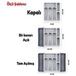 Aesco Kaşıklık Çekmece Içi Ayarlanabilir Açılabilir Bıçak Kaşık Çatal Çekmece Içi Düzenleyici Kayar Kaşıklık - Kestane Akaju - Option-1