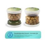 Aesco Life Kum Saati Tasarımlı Süzgeçli Saklama Kabı – Zeytin, Turşu, Mısır Için Akıllı Tasarım (Beyaz) - 0 Siyah - Option-1