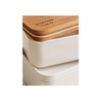 Aesco Margot 500ML Ahşap Kapaklı Saklama Kabı, Soft Ekru, 500ML, 2'li - 0 Siyah - Option-1