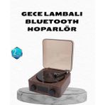 Aesco Mey Ithalat® Gece Lambası Bluetooth Hoparlör Dijital Saat Çok Fonksiyonlu Su Dalgası Işıklı