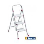 Aesco Mey Ithalat® Saraylı Pratik Metal Merdiven Beyaz 3 Basamaklı