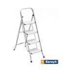Aesco Mey Ithalat® Saraylı Pratik Metal Merdiven Beyaz 4 Basamaklı