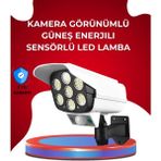 Aesco Mey Ithalat® Uzaktan Kumandalı Güneş Enerjili LED Güvenlik Lambası Kamera Tipi Hareket Sensörlü