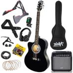 Aesco Midex RG-560BK-AMP Siyah Amfili Elektro Akustik Gitar Full Set