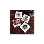 Aesco Nazar, Nar Ağacı, Fatma Ana Eli Taş Bardak Altlığı Seti - 4 Parça - Dekoratif, Rustik Mutfak Aksesuarı, 10X10 Cm, Kaydırmaz Tabanlı, Şık ve Dayanıklı SC409 - Kestane Akaju - Option-1