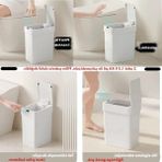 Aesco Otomatik Hareket Sensörlü Çöp Kovası, Banyo Çöp Kovası, Çocuk Odası Çöp Sepeti, Çöp Kutusu, (2 Adet 1.5 V Aa Pil, Piller Pakete Dahil Değildir) 9 Litre - 15X22X32 cm