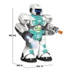 Aesco Oyuncak Buhar Atan Uzaktan Kumandalı Savaşçı Robot Sesli Işıklı Müzikli Dans Eden 2 Adet Yapışkanlı Mermi Atan Akıllı Robot (Mavi)