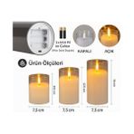 Aesco Prag 3’lü LED Mum Seti | 3200K Işık | Pilli Çalışan (3×aaa – Dahil Değil) | Gerçek Alev Efektli, Dekoratif Cam Mumlar | Ev, Salon, Yılbaşı, Masa Üstü Kullanım - 0 - Siyah - Option-1