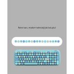 Aesco Retro Tarz Kablosuz Klavye Mouse Seti – 104 Tuşlu, Ergonomik Tasarım - Lisinya