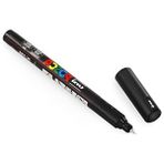 Aesco - Uni Pc-1mr Art Boya Marker Kalemi - 0,7 mm - Siyah Beyaz - 2'li Paket - 41 Delft Blue