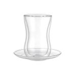 Aesco Vetro Borosilikat Çift Camlı Çay Bardağı Seti 150ML (4 Parça) - 1 Adet - 0 - 200 ml