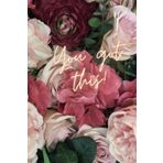Aesthetic Hardcover Notebook Journal For Women, You This - Cute Burgundy Floral Inspirational 6" x 9" Ruled Notebook With 100 Lined Pages - Stay Organized and Boost Productivity at Work or Home