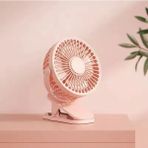 Aet Masaüstü Şarjlı Fan Klipsli 360 Derece Dönebilen Vantilatör Soğutucu Klima Mandallı - Pembe
