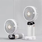 Aet Mini Klima 5 Kademeli Şarjlı Taşınabilir Dijital Led Göstergeli El Fanı Vantilatör - Beyaz
