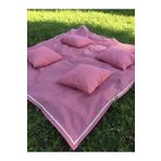 AFA TASARIM Kırmızı Pötikareli Piknik Örtüsü 160*160 Cm Ve 4 Adet Piknik Minderi 40*40cm Piknik Seti