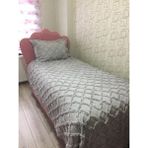 Afa Tasarım Tek Kişilik Gri Ponponlu Yatak Örtüsü - 170 x 240 cm