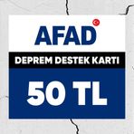 Afad 50 TL Deprem Bölgelerine Yardım Kartı