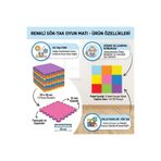 AFFECTİONE 33x33 cm 13 mm KALINLIK SÖK TAK OYNA BEBEK OYUN MATI OYUN HALISI zemin minderi tatami
