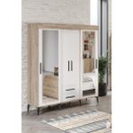 Afilli 2 Kapaklı Sürgülü Gardrop Beyaz MDF Malzeme ile Modern Tasarım ve Ayna