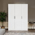 Afilli Çok Amaçlı Yüklük Dolabı Beyaz Tamamı MDF 135 cm Genişlik 182 cm Yükseklik 50 cm Derinlik