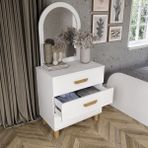 Afilli Güneş Bohem Şifonyer 3 Çekmeceli Modern Tasarım Tamamı MDF 70 cm Genişlik 155 cm Yükseklik - Beyaz