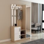 Afilli Nova Kapaklı Aynalı Portmanto Vestiyer 100 cm Genişlik 180 cm Yükseklik Modern Tasarım MDF