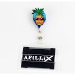 Afillix Concept Ahşap Ananas Tasarım Şeffaf Yaka Kartı Yoyo & Klipsi