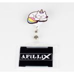 Afillix Concept Ahşap Caticorn Tasarım Şeffaf Yaka Kartı Yoyo & Klipsi
