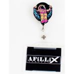 Afillix Concept Ahşap Renkli Ay Üstünde Astronot Tasarım Şeffaf Yaka Kartı Yoyo & Klipsi