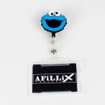 Afillix Concept Mavi Kurabiye Canavarı Tasarım Ahşap Yoyo Şeffaf Kart Koruyucu Yaka Kartı