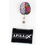 Afillix Concept Renkli Ahşap Beyin Tasarım Şeffaf Yaka Kartı Yoyo & Klipsi