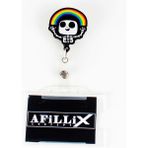 Afillix Concept Renkli Ahşap Gökkuşağı İskelet Tasarım Şeffaf Yaka Kartı Yoyo & Klipsi