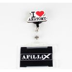 Afillix Concept Renkli Ahşap I Love Anotomy Tasarım Şeffaf Yaka Kartı Yoyo & Klipsi