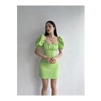 Afiş Butik Beyaz Karpuz Kollu Sırt Dekolteli Elbise