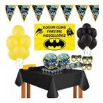 AFİŞLİ BATMAN 16 KİŞİLİK BETMEN DOĞUM GÜNÜ PARTİ MALZEMELERİ SÜSLERİ SETİ
