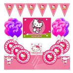 Afişli Hello Kitty Doğum Günü Parti Malzemeleri Süsleri Seti 40 Kişilik