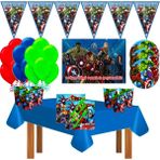 Afişli Lüx Marvel Avengers Yenilmezler Doğum Günü Parti Süsleri Süsleme Seti 24 Kişilik