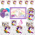 Afişli Lüx Unicorn Doğum Günü Parti Süsleri Süsleme Seti - 32 KİŞİLİK