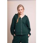 AFLOOW Muse Kadın Fermuarlı Kapüşonlu Yeşil Sweatshirt – Sırt Baskılı, Oversize, Rahat Kesim, Tarz ve Şık Tasarım